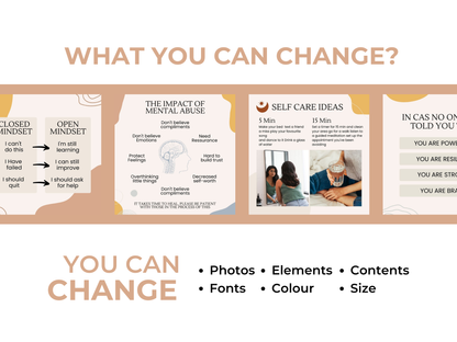Mental Health Instagram Canva Templates for Mental Health Coaches & Therapist
