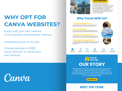 Travel Agent Website Canva Template: Customizable Landing Page
