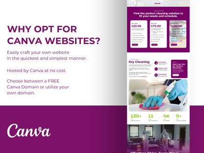 Cleaning Services Website Template: Editable Canva Design
