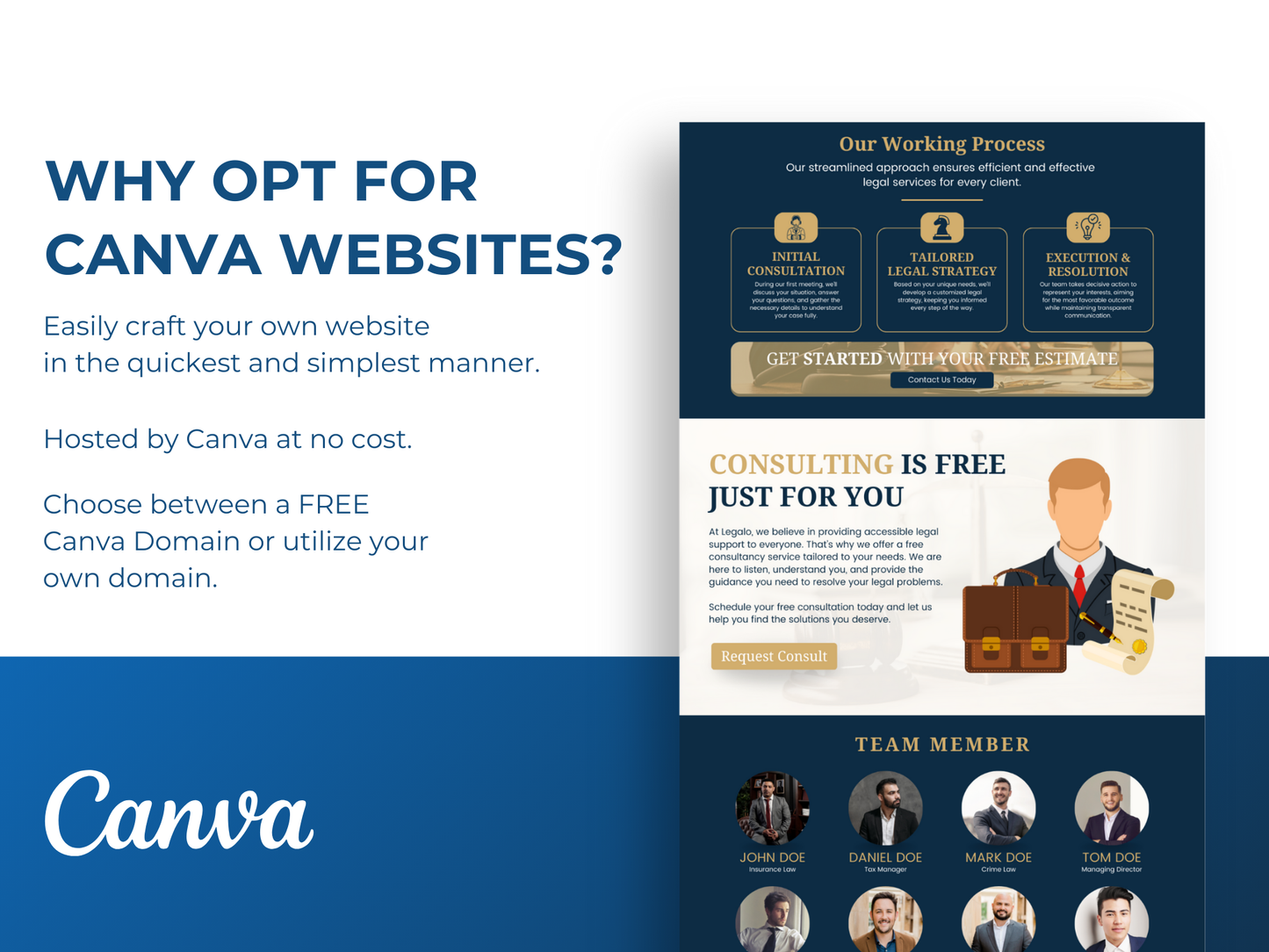 Law Firm Canva Website Template for Lawyer