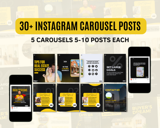 30 Real Estate Instagram Carousel Posts Canva Templates for Realtor