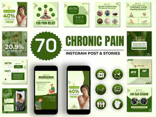 Chronic Pain Instagram Canva Templates for Health Professionals