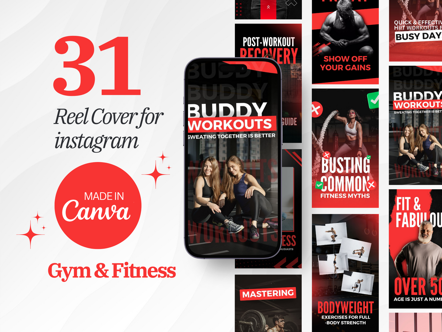 Gym & Fitness Reel Instagram Cover Canva Templates