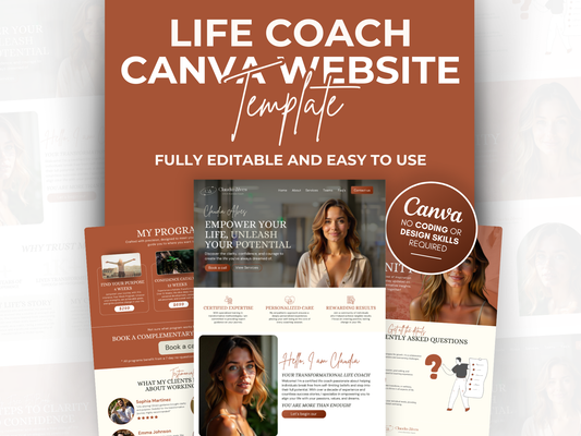 Canva Website Template for Life Coach