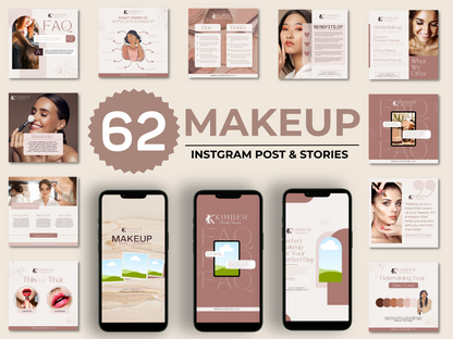 Aesthetic Instagram Makeup Canva Templates for Makeup Artist