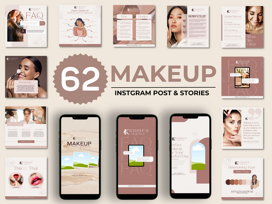 Aesthetic Instagram Makeup Canva Templates for Makeup Artist