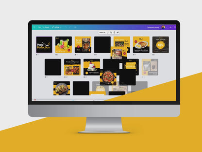 400 Restaurant Instagram Template, Social Media Post Templates for Restaurant